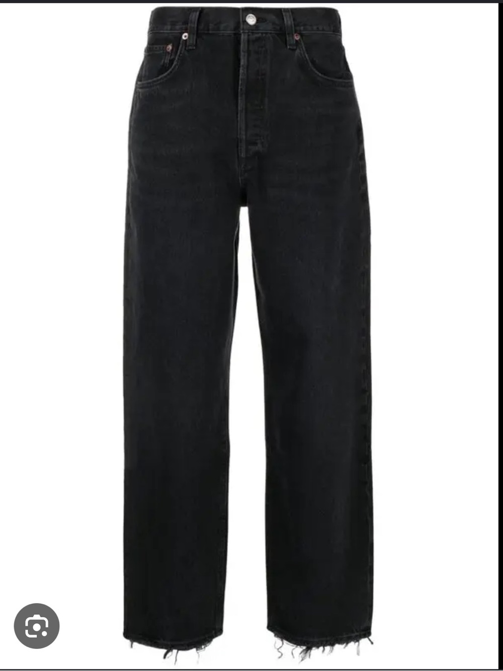 Agolde Dara Washed Black Mid Rise Baggy Jeans